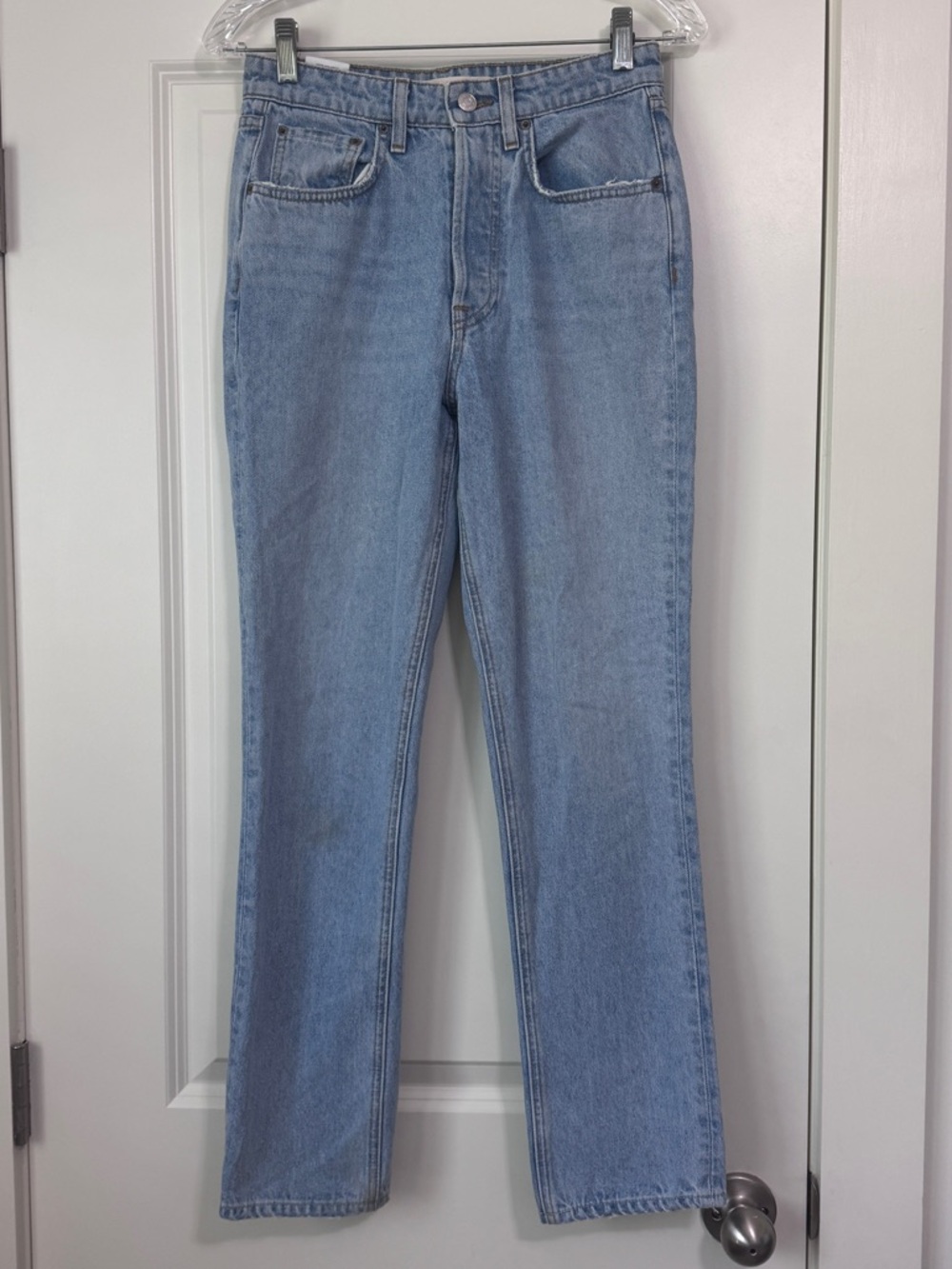 GRLFRND 25 Karolina Palomar Medium Wash Straight Leg Button Fly Jeans